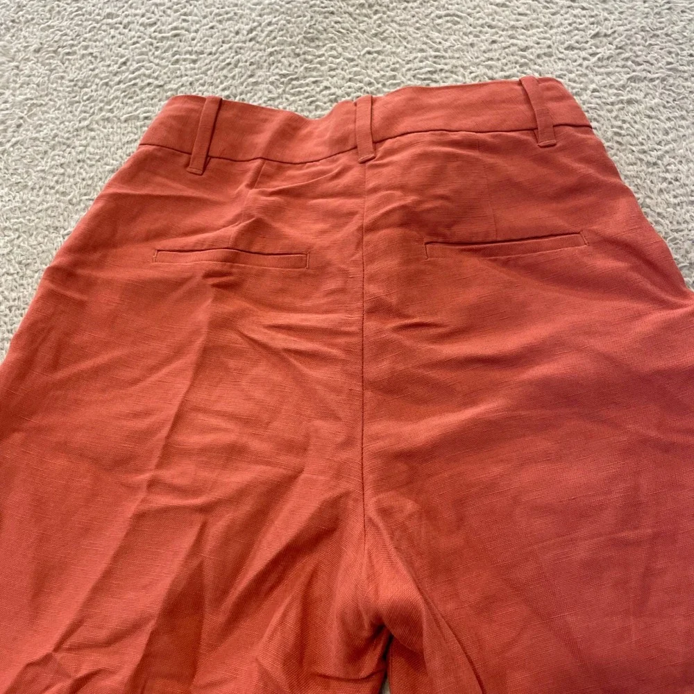 Wilfred Aritzia Effortless Linen Pants Women 0 Pink Wide Leg High Rise Pleated